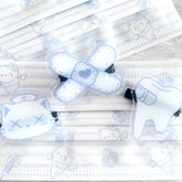 White & Light Blue Kitty/Bandage/Tooth Yami Kawaii Hairclip