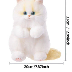 Realistic Sitting Cat Plush Backpack/Crossbody Bag