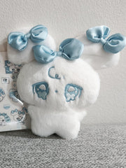Light Blue Plush Bunny/Puppy Key Chain with Bow Accents