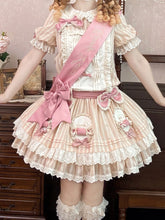 Pink Low Waist Striped Sweet Lolita Dress with Bow and Candy Accents
