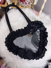 7 Color Options Lolita Lace Trim Heart-shaped Ita Bag