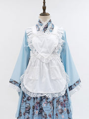 White Lace-Trimmed Heart-Shaped Apron