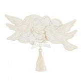 White Dove Embroidery Lolita Brooch with Tassel