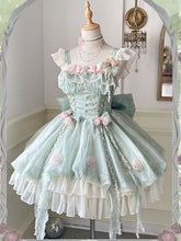 Light Green Floral Fairy Bubble Skirt Dress Lolita Jumper Skirt