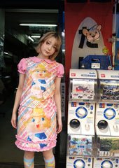 Pink Plaid Pattern and Girl Print T-shirt