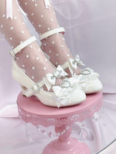 White Gyaru Fashion Heart Cut-out Wedge Heels Mary Janes Jirai Kei Shoes
