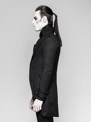 Black Gentleman Steampunk Fake Two-pieces Jacket