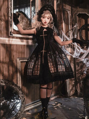 Black Church Stained Window Gothic Lolita Jumper Skirt