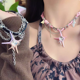 Y2K Star Decorated Tassel Choker 3 Color Options