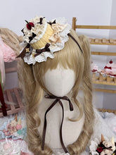 Yellow/Pink/Blue Sweet Lolita Cake Shaped Mini Hat with Lace and Bow Decorations