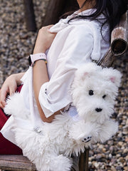Realistic Dog Plush Backpack/Crossbody Bag