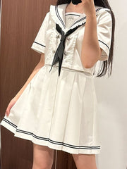 White Sailor Collar Preppy Style JK Uniform Short/Long Sleeves Top