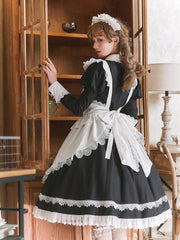 White Lace Trims Maid Lolita Apron