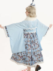 Fluffy White Faux Fur Detachable Collar