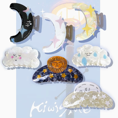 Y2K Moon/Cloud/Sun-shaped Claw Clip 11 Options