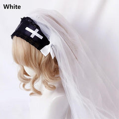 Black/White Nun Lolita Head Veil