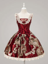 Wine Red Baroque Lace-Trimmed Elegant Classic Lolita Top+Skirt Set