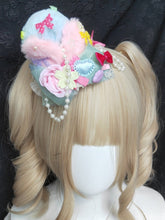 Colorful Bowknot Detail Floral Design Plush Mini Hat with Clips