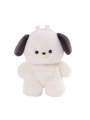 White 35cm/50cm Plush Baby Dog Backpack Detachable Shoulder Straps