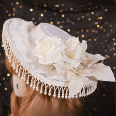 11 Options Gothic Floral Design Beaded Charm Lace Trim Elegant Hat