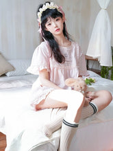 Letters Print Light Pink Sweet Pajama Set