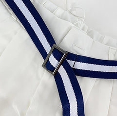 White Shorts with Waist Belt