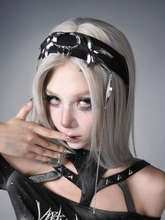 Y3K Fashion Futuristic Black Cyberpunk Metal Chain KC