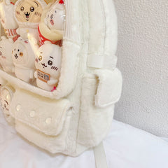 White Plush Ita Backpack
