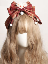 Sweet Lolita Red Plaid KC With Detachable Bear Bowknot