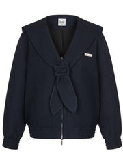 Navy Blue Classic Sailor Collar Jacket - Vintage Academia Style