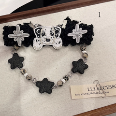 Y2K Puppy/Circus Design Choker with Star Pandent