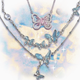 Y2K Rhinestone Decorated Butterfly Ring/Necklace