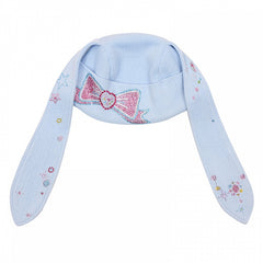 Y2K Bunny Ear Design Rhinestone Bow Blue Hat