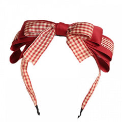 Red & White Plaided Lolita Large Bow KC