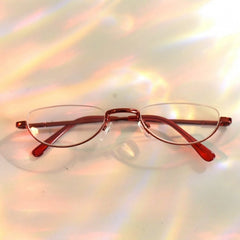 Wine Red Cyberpunk Semi-rimless Glasses