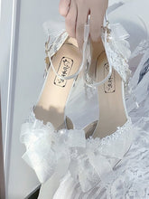White Butterfly and Bow Accent Pointed Toe 5CM/8CM Hime Lolita Heels