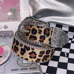 Y2K Punk Leopard Waist Belt 2 Options