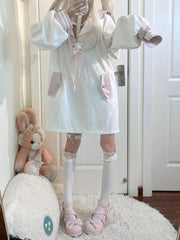 Jirai Kei Sailor Top: Sweet Pink Collar & Edgy Cross Halter