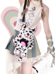 Three Eyes Spotted Kitty Plush Bag Guro Kawaii Backpack