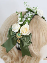 Vintage Country Lolita Green Lily of the Valley and Bowknot Decorated KC