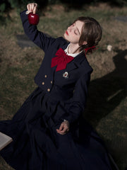 JK Uniform Dark Blue Notched Collar Blazer