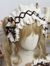 White Sweet Lolita Ruffled Hairband with Biscuit Decorations