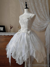 White Irregular Spider Web Overlay Shiro Gothic Lolita Dress Studs Design and Buckles