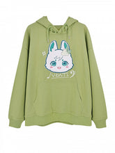 Genshin Impact Venti Inspired Green Plush Bunny Hoodie