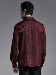 Red Men's Gothic Jacquard Shirt