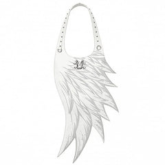 White Rhinestone and Stud Details Angel Wing PU Shoulder Bag