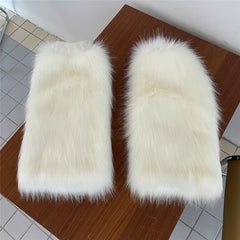 White Y2K 20CM/30CM/40CM Shaggy Leg Warmers