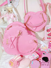Barbie Pink Sweet Lolita 2-Way Bag in PU Leather - Heart-shaped Design, Bow Accents & Zip Closure