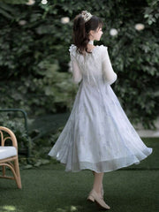 White and Purple Floral Print Edward Halter Neck One Piece Summer Dress