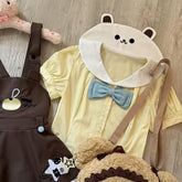Yellow Shirt with Bear-Ear Sailor Collar and Bow